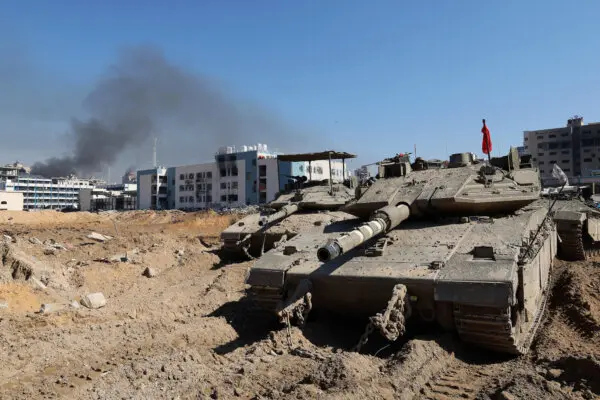 Israeli army tanks inside Gaza City on Feb. 8, 2024. ( Photo by JACK GUEZ / AFP )