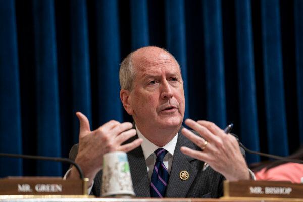 Rep. Dan Bishop ( R- N. C. ) speaks during a hearing on Biden- Mayorkas CBP's one mass- parole scheme in Washington on March 21, 2024. ( Madalina Vasiliu/The Epoch Times )