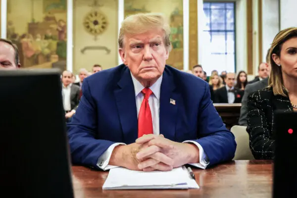 Former President Donald Trump sits in New York State Supreme Court during the civil fraud trial against the Trump Organization in New York City on Jan. 11, 2024. ( Peter Foley/AFP via Getty Images )