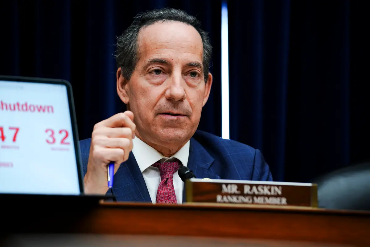 Rep. Jamie Raskin (D-Md. ( At a hearing for President Joe Biden's impeachment investigation in Washington on September. ) 28, 2023. ( Madalina Vasiliu/The Epoch Times )