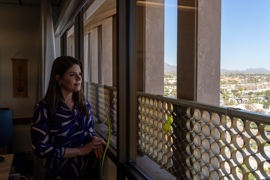 Tucson Mayor Regina Romero poses for a portrait in her office at Tucson City Hall.