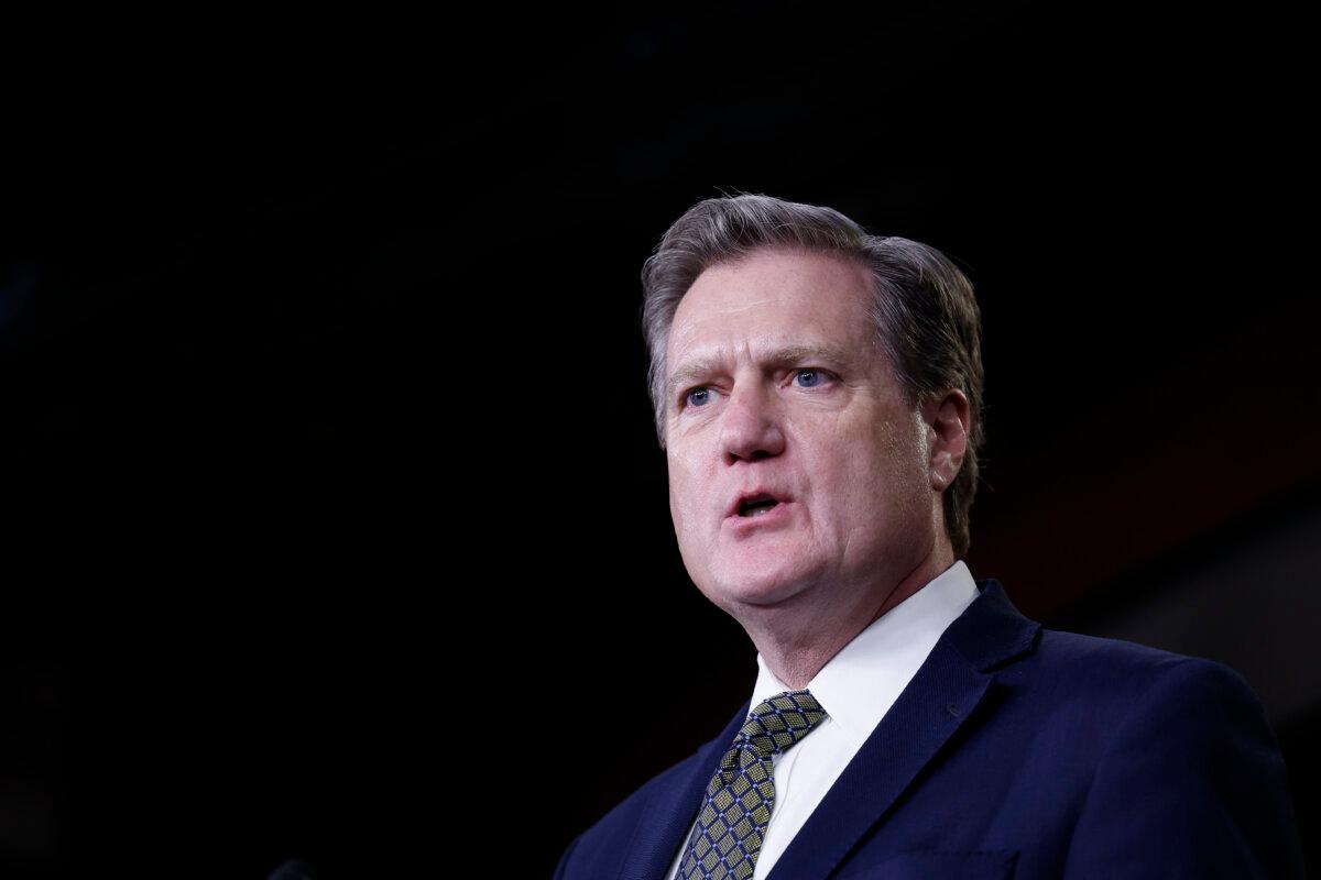 Rep. Michael Turner ( R- Ohio ) speaks during a press conference on the 2023 Fiscal Year at the U. S. Capitol Building in Washington on Dec. 14, 2022. ( Anna Moneymaker/Getty Images )